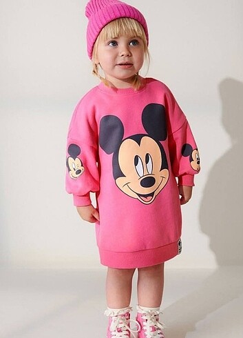Zara micy mouse pembe elbise 5-6 yaş için uygundur 