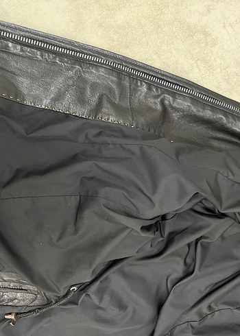 Siyah Deri Biker Ceket, Kemerli, Normal Boy - Görsel 8