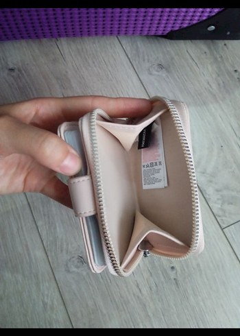 Pudra Deri Kadın Fermuarlı Cüzdan - Görsel 6