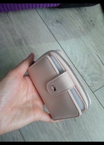 Pudra Deri Kadın Fermuarlı Cüzdan - Görsel 4