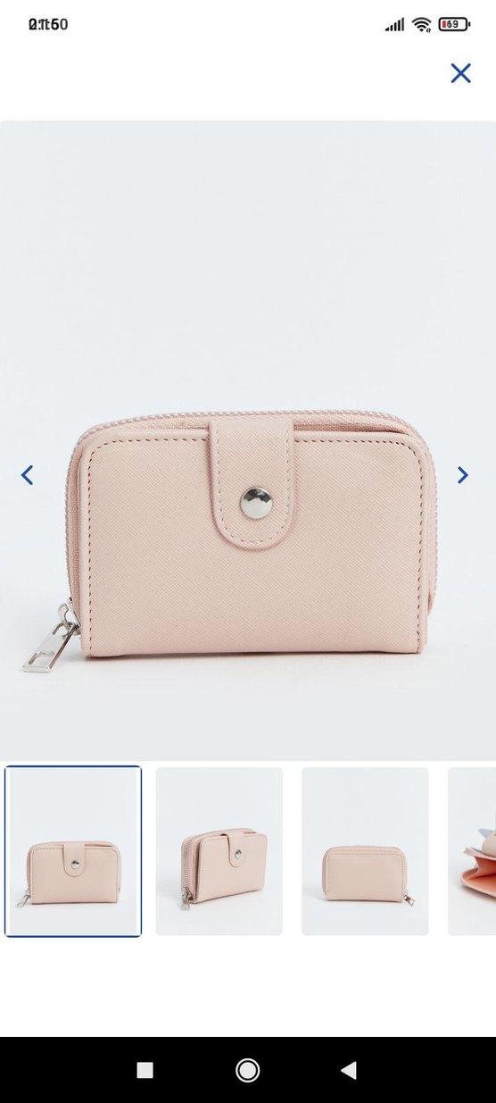 Pudra Deri Kadın Fermuarlı Cüzdan - Görsel 2