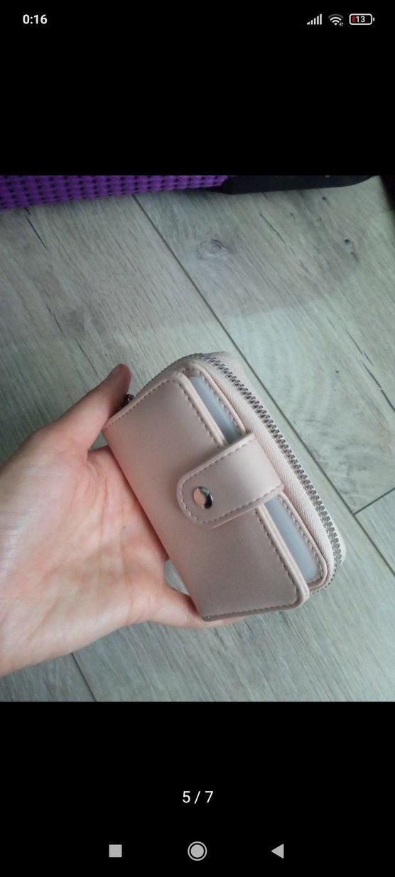 Pudra Deri Kadın Fermuarlı Cüzdan - Görsel 4