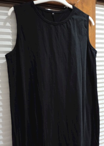 Kolsuz Siyah Uzun Elbise - Görsel 3