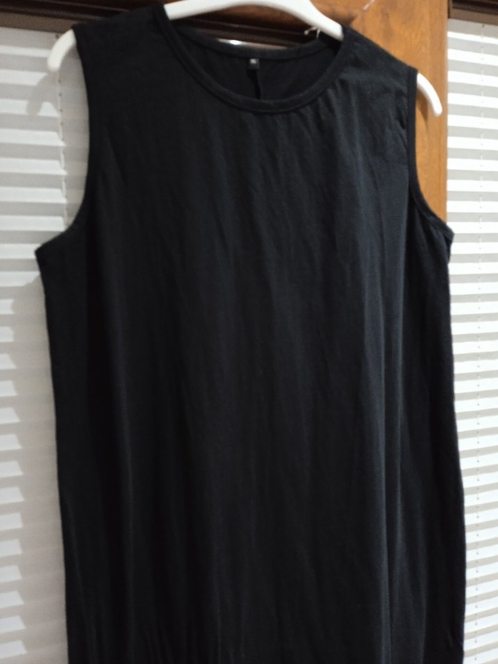 Kolsuz Siyah Uzun Elbise - Görsel 3