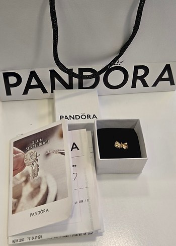 PANDORA GOLD KURDELA CHARM - Görsel 2