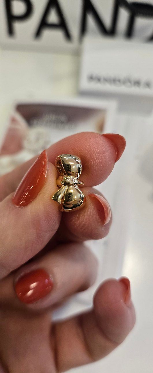 PANDORA GOLD KURDELA CHARM - Görsel 3