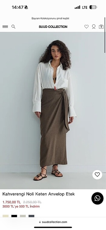SUUD COLLECTİON ANVELOP ETEK