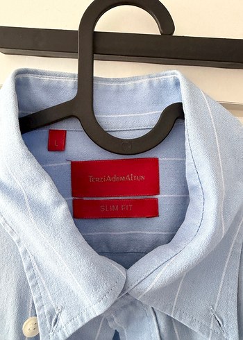 Düğmeli Mavi Erkek Keten Gömlek - Görsel 2