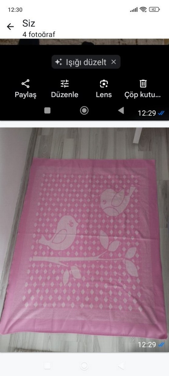 Çocuklar için Pembe ve mavi  Desenli Sıcak Battaniye - Görsel 3