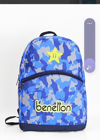 Benetton Renkli Mavi Çocuk Sırt Çantası