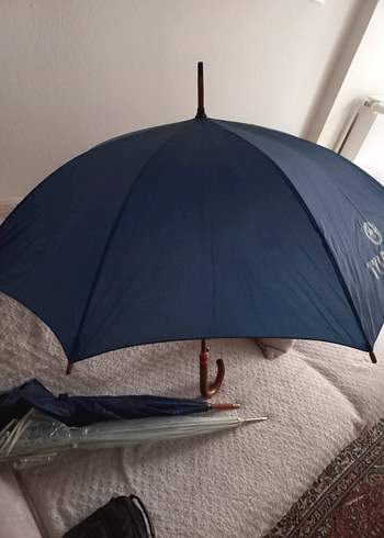 Püsküllü Mavi Kadın Şemsiye