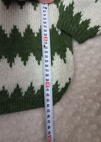 Yeşil Beyaz Desenli cocuk Kazak - Görsel 2