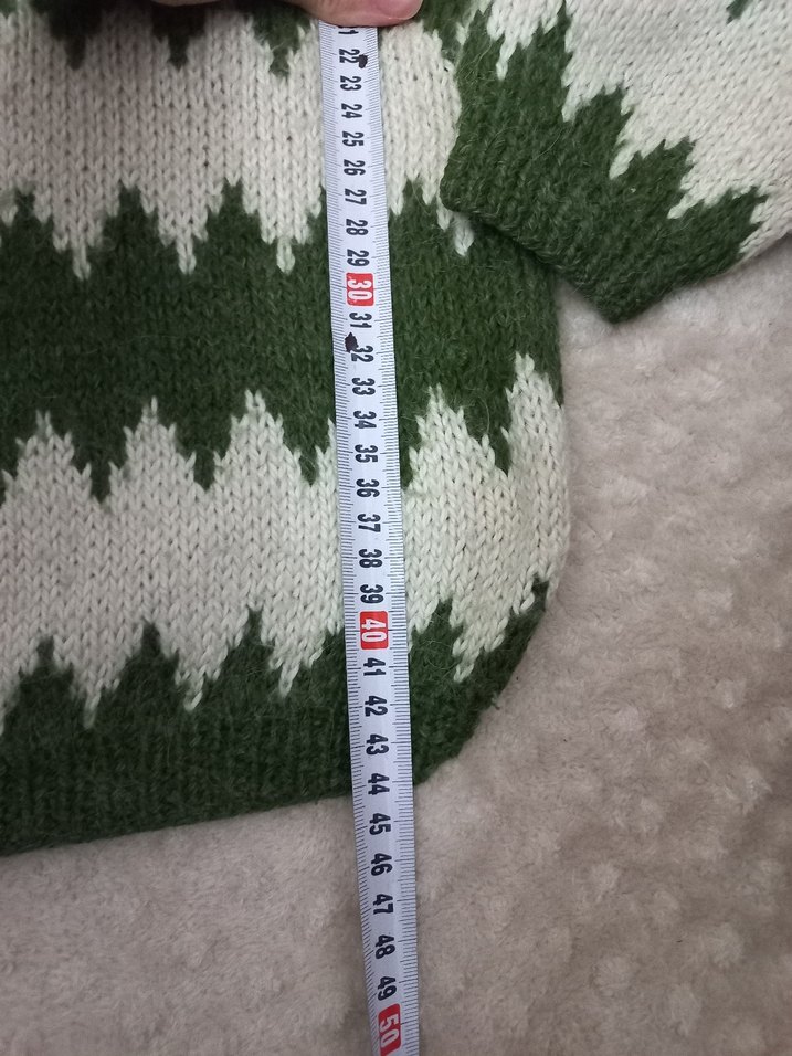 Yeşil Beyaz Desenli cocuk  Kazak - Görsel 2