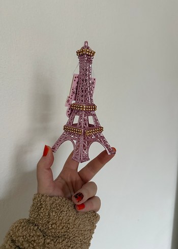 Pembe Simli Eyfel Kulesi Çam Ağacı Süsü - Görsel 3