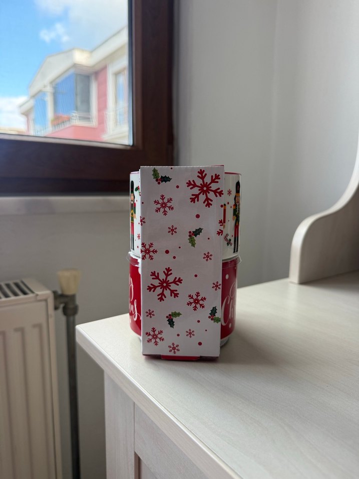 New Bone Fındıkkıran ve Merry Christmas Baskılı Noel Bardağı Set - Görsel 3