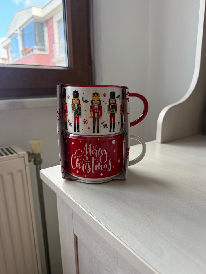 New Bone Fındıkkıran ve Merry Christmas Baskılı Noel Bardağı Set - Görsel 4