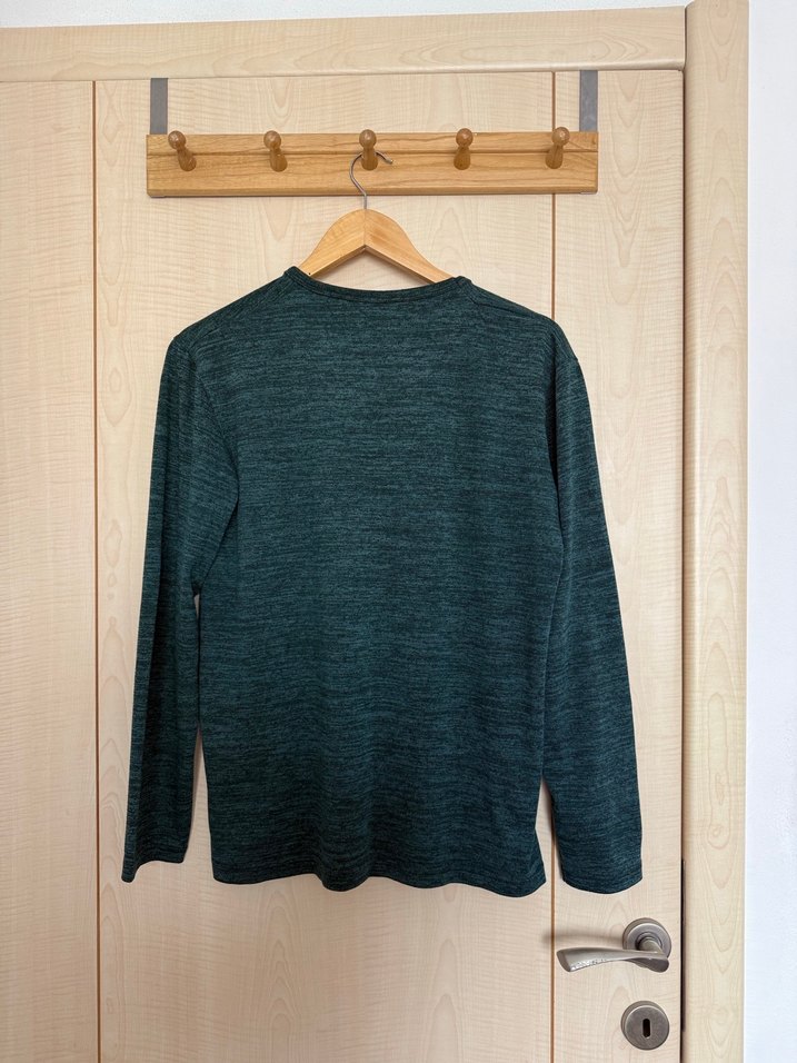 Erkek Yeşil Triko Uzun Kollu Sweatshirt - Görsel 5