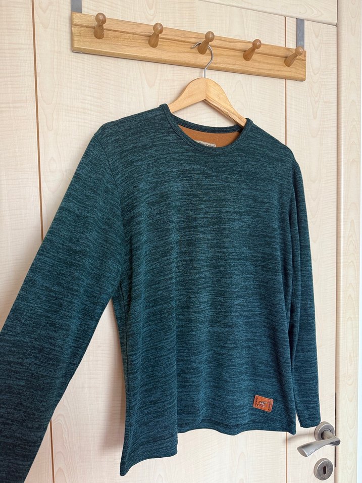 Erkek Yeşil Triko Uzun Kollu Sweatshirt - Görsel 2