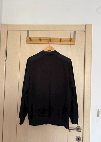 Düğmeli Siyah Erkek Sweatshirt - Görsel 3