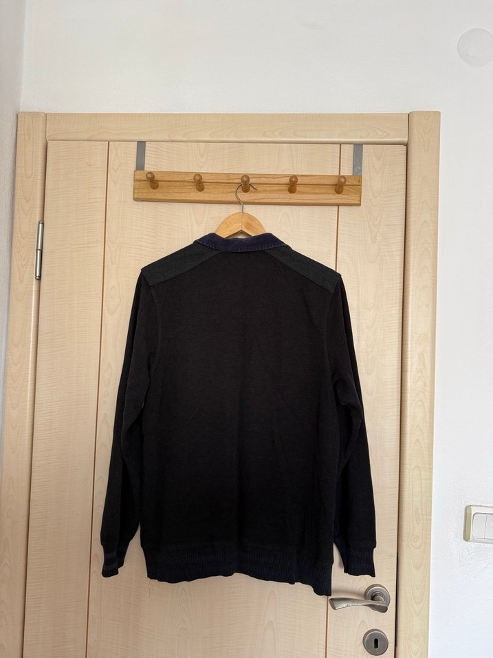 Düğmeli Siyah Erkek Sweatshirt - Görsel 3