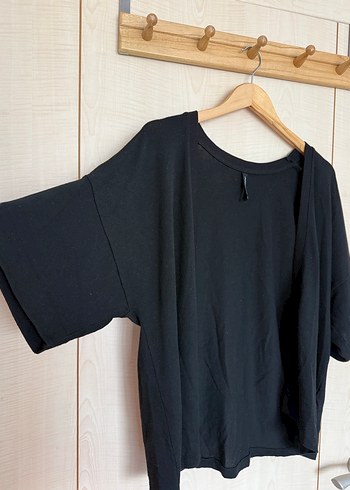 Siyah Kısa Kollu Hırka - Görsel 3