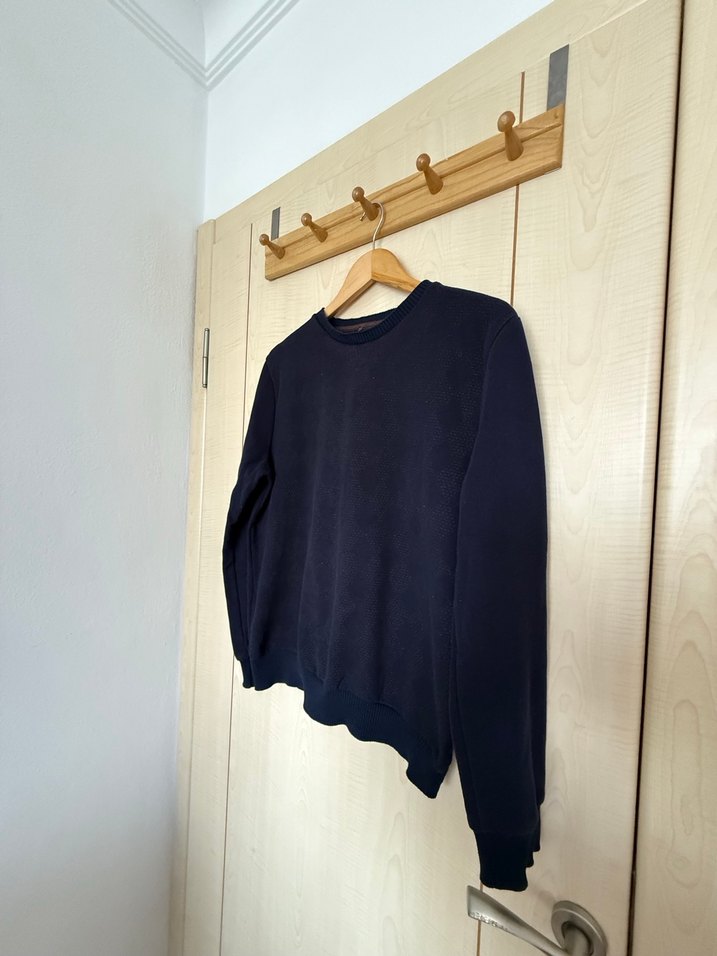 Lacivert Erkek Triko Sweatshirt - Görsel 2