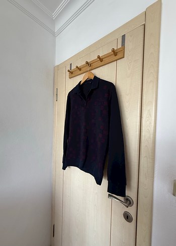 Bordo Kare Desenli Erkek Triko Kazak - Görsel 2