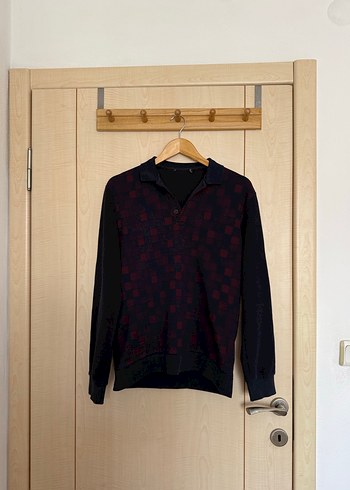 Bordo Kare Desenli Erkek Triko Kazak - Görsel 4