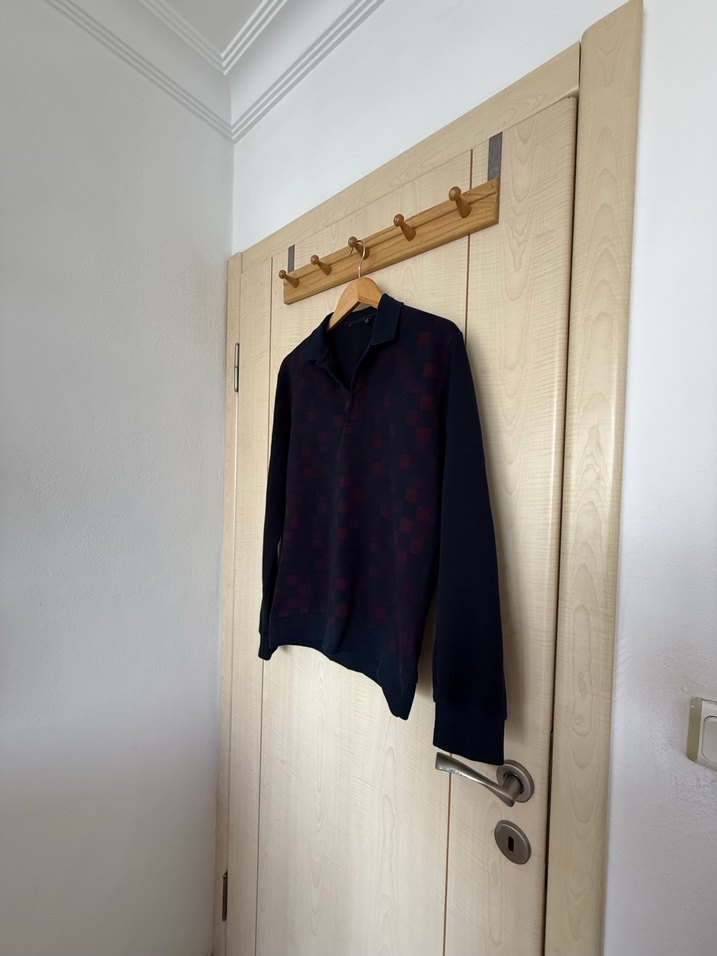 Bordo Kare Desenli Erkek Triko Kazak - Görsel 2