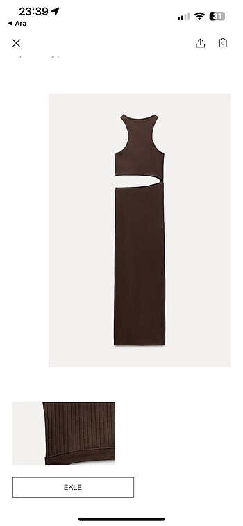 Zara Zara acı kahve cut out elbise