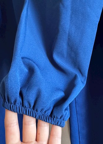 Uzun Kollu Mavi Kadın Tunik - Görsel 2