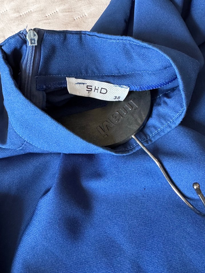 Uzun Kollu Mavi Kadın Tunik - Görsel 5