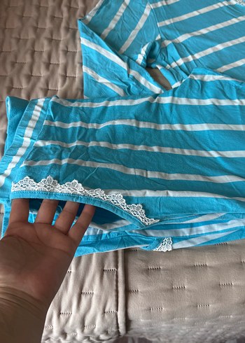 m Beden mavi Renk Mavi Çizgili Kadın Pijama Takımı