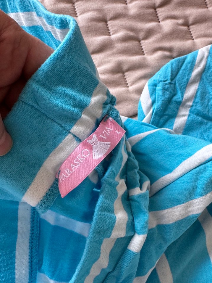 Mavi Çizgili Kadın Pijama Takımı - Görsel 4