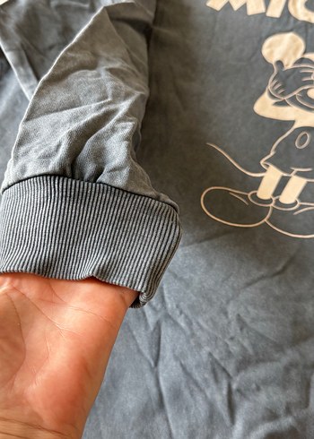 Mickey Baskılı Mavi Uzun Kollu Sweatshirt - Görsel 2