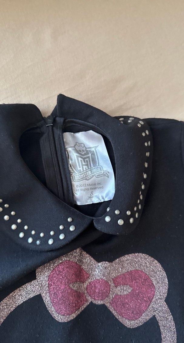 Uzun Kollu Siyah Gotik Kız Elbise - Görsel 2