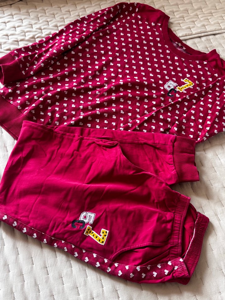 Bordo Kadın Uzun Kollu Rahat Pijama Takımı - Görsel 2