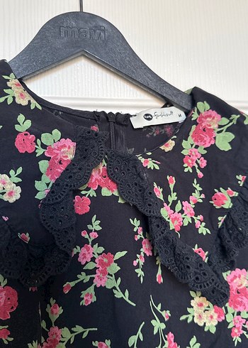 Çiçek Desenli Vintage Uzun Kollu Elbise - Görsel 4