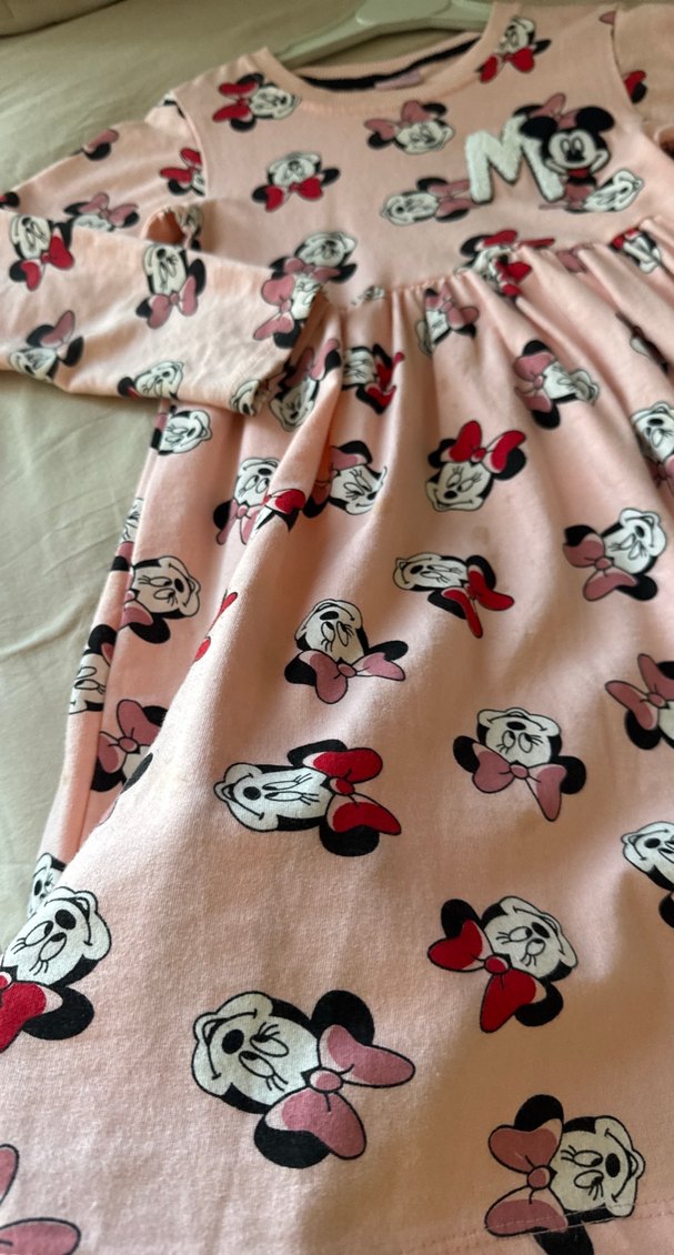 Pembe Uzun Kollu Kız Çocuk Elbisesi - Görsel 3