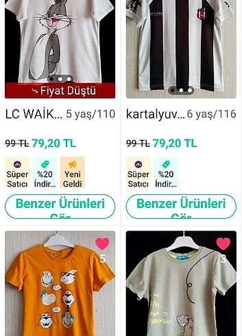 8 adet T-shirt 