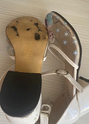 Kız Çocuk Beyaz Baskılı Tokalı topuklu ayakkabı - Görsel 6