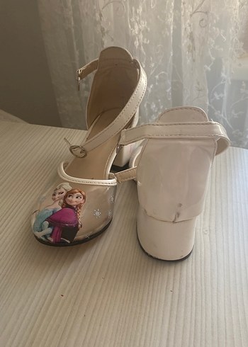 Kız Çocuk Beyaz Baskılı Tokalı topuklu ayakkabı - Görsel 4