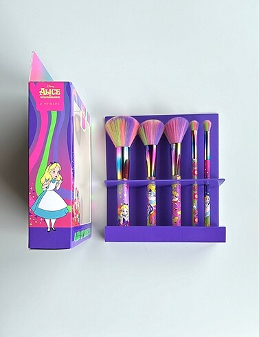 Alice in wonderland makyaj fırçası seti