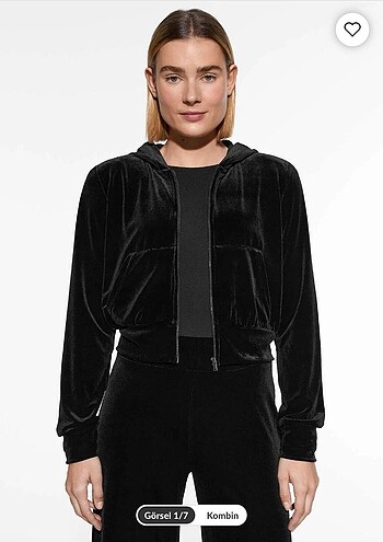 #oysho Kapüşonlu Kadife Sweatshirt Ceket