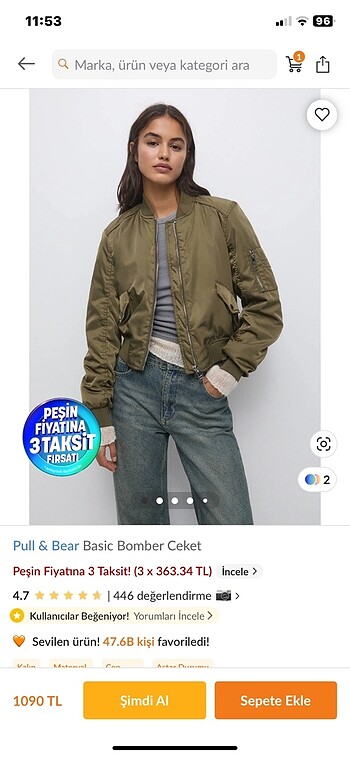 l Beden Pull and bear bomber ceket