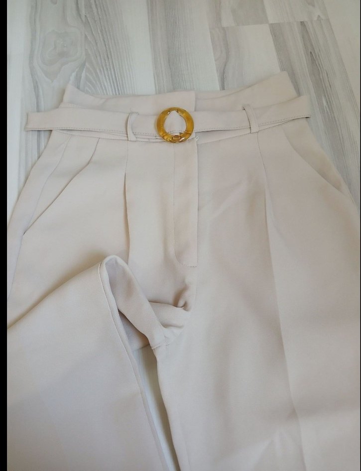 Kemerli Kumaş Pantolon - Görsel 4