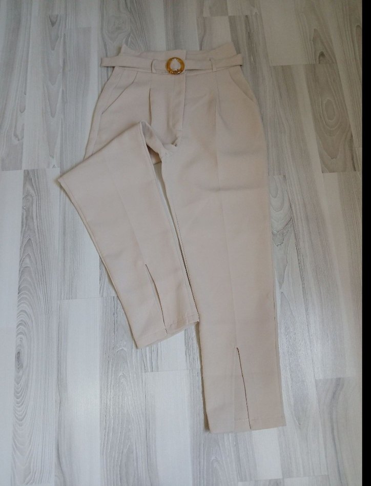 Kemerli Kumaş Pantolon - Görsel 2