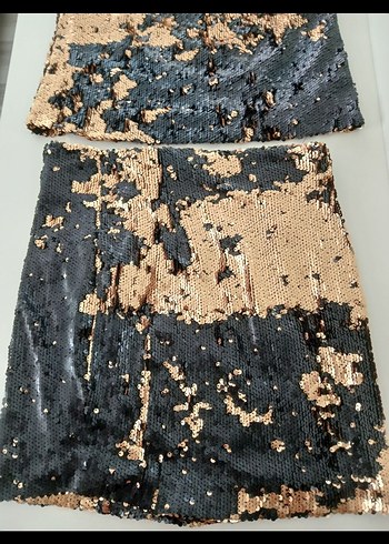 Pul İşlemeli Siyah etek bluz takım - Görsel 6