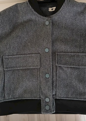 Düğmeli Gri Midi Kadın Ceket - Görsel 2