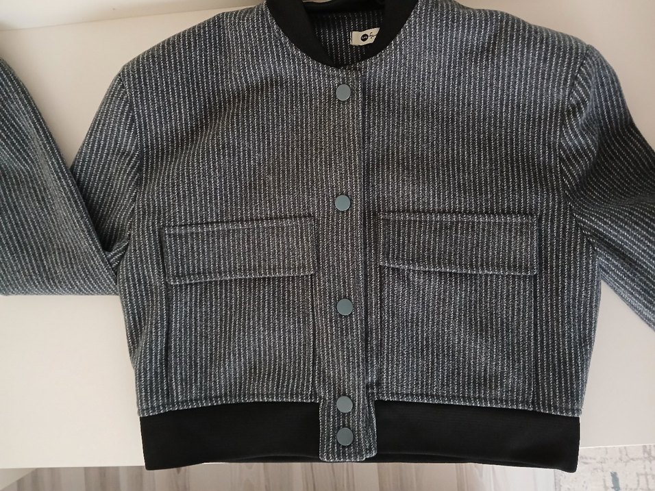 Düğmeli Gri Midi Kadın Ceket - Görsel 2